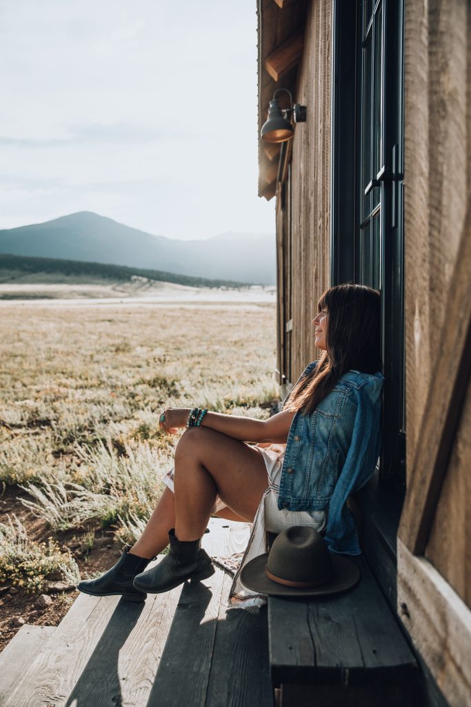 Hannah glamping in Colorado
