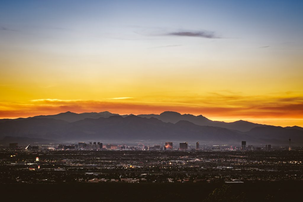 Las Vegas city scape and mountain