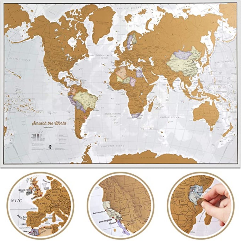 Scratch off world map